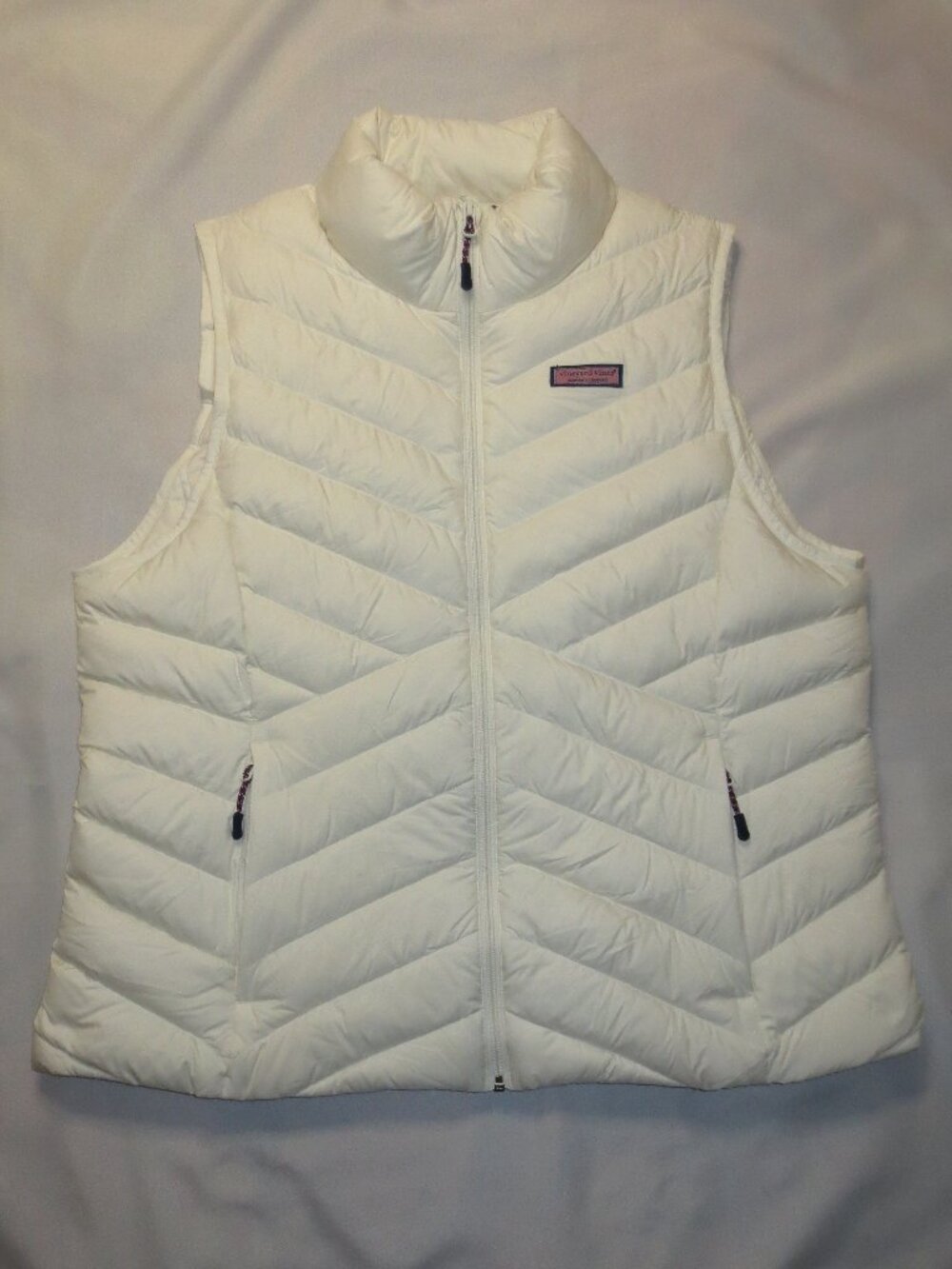 VINEYARD VINES womens VEST marshmallow PUFFER cream PERFORMANCE down SIZE XL